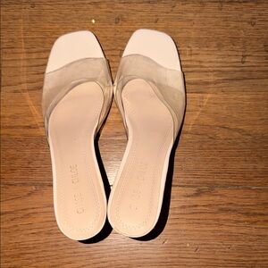 Chase + Chloe Cream Mules